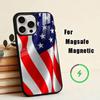 Чехол для телефона с американским флагом для iPhone 17, 16, 15, 14, 13, 12, 11 Plus, Pro, магнитный, для беспроводной зарядки Magsafe