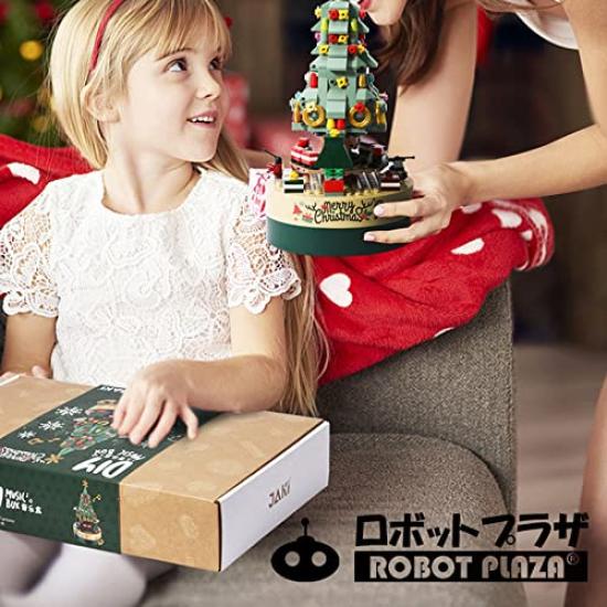 ROBOT PLAZA Игрушечная музыкальная шкатулка 360 деталей Детская развивающая игрушка Подарок на день рождения (Рождественская елка)