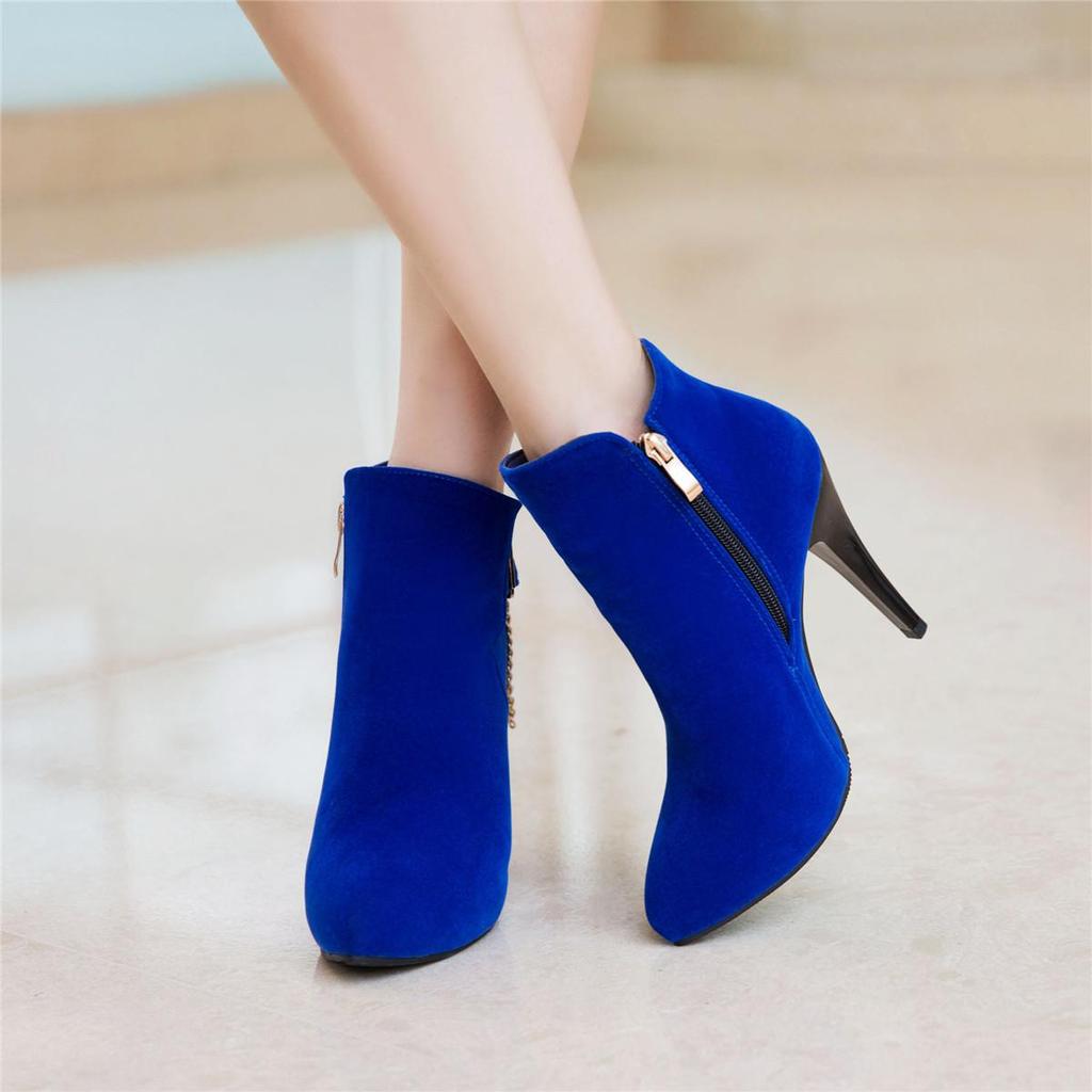 B5/женские короткие сапоги на высоком каблуке, пикантные маленькие однотонные универсальные короткие сапоги на тонком каблуке с острым носком