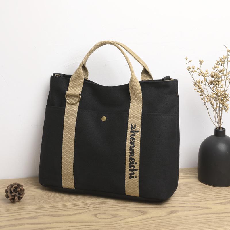 Женская сумка, большая вместимость, холщовая сумка, простая повседневная сумка на плечо, модная, легкая дорожная сумка на короткие расстояния