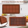 2PCS Dubai Chocolate Mold Silicone Chocolate Bar Mold for Chocolate Bar Pistachio Candy Bar Mold for Filling Chocolate