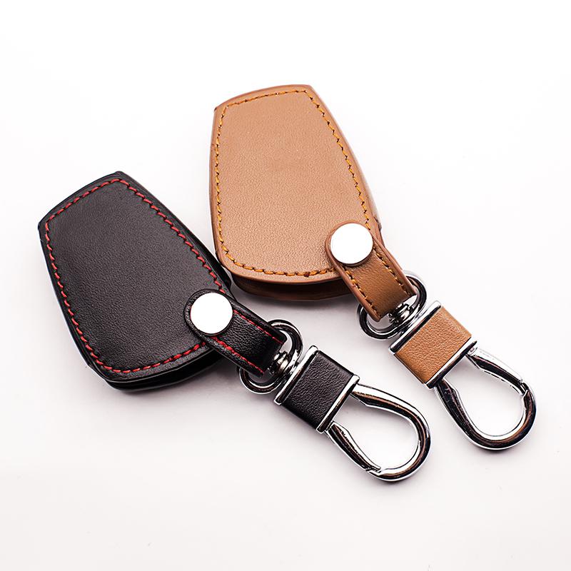 Чехол для автомобильного ключа с верхним слоем из натуральной кожи с 2 кнопками для Mercedes Benz W124 W202 W203 W210 W211 W204, Защитная коробка для ключей