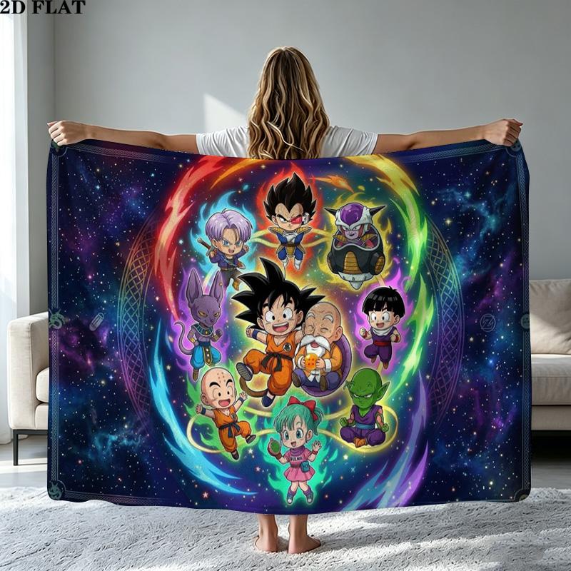 Son-Goku Print Flannel Blanket High Quality Warm Comfortable Cover for All Seasons Perfect for Gifts Home Decor
