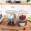 Kitchen Seasoning Box 4Grids Sealed Clear Lid Home Salt Storage Container Spice Can Chili Powder Jar Sugar Bowl Pepper Condiment