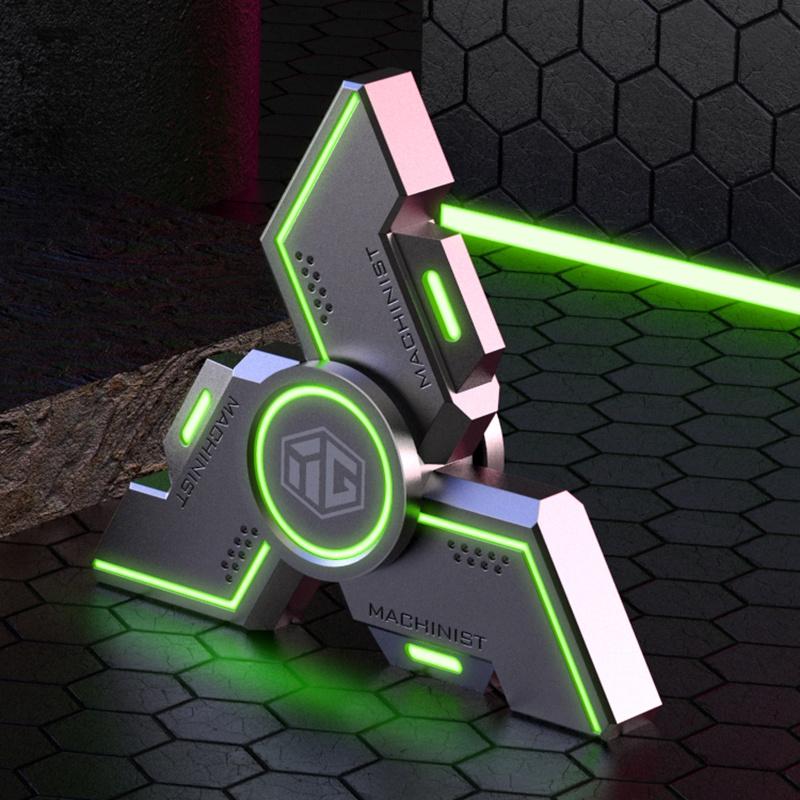 Светящиеся спиннеры, ручной спиннер, бесшумный подшипник, серебристый гироскоп, игрушки для снятия стресса для взрослых и детей, игрушка Темного рыцаря