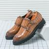 Мужская обувь большого размера, новые кожаные туфли, модная мужская повседневная обувь на платформе, кожаные туфли, трендовые деловые туфли с пряжкой