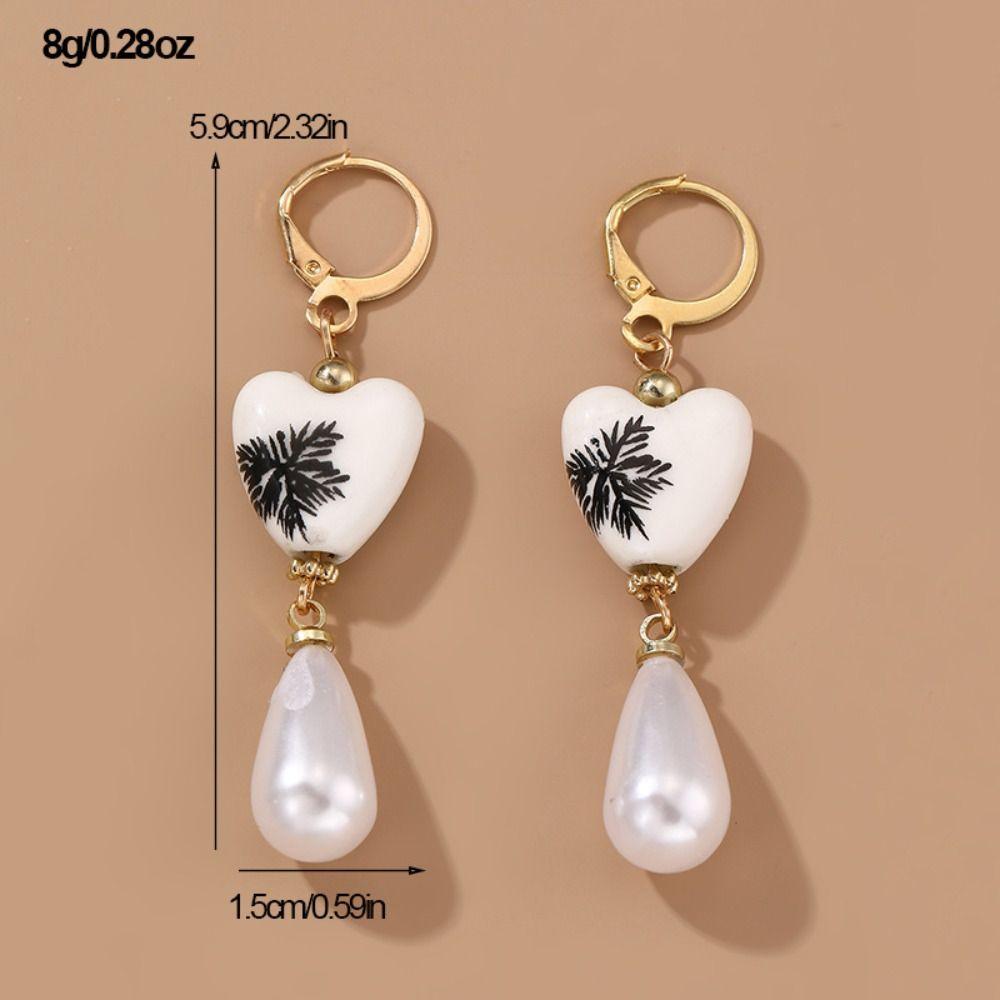 Ceramics Blue and White Porcelain Earrings Bohemia Earrings Flower Beaded Earring  Birthday Gift