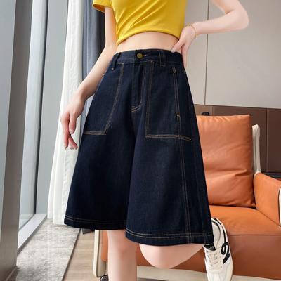 Пятикарманные джинсы для женщин на лето тонкие с высокой посадкой свободные и облегающие маленькие новые прямые средней длины