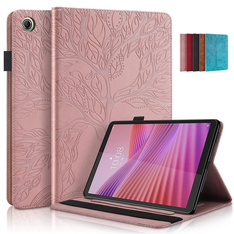Coque for Lenovo Tab One Case 8.7 Inch Embossed Tree PU Leather Wallet Flip Cover for Funda Lenovo Tab One 8.7 / K9 Case Tb305fu
