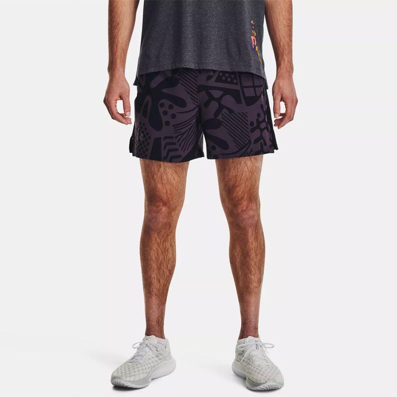 Under Armour In Peace All Over Print Running Shorts Men Shorts Black 1377048-001