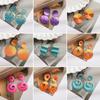 European & American Colorful Geometric Paint Earrings - Multi-Style Stud & Drop Designs for Women
