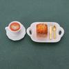 1 Set 1:12 Dollhouse Miniature Coffee Cup Cake Dessert Fork Spoon With Dinner Plate Kitchen Model Micro Landscape Decoration Toy