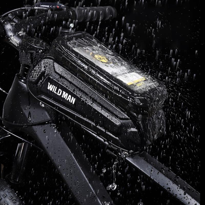 WILD MAN Rainproof Bike Bag Hard Shell Bicycle Phone Holder Case Touch Screen Cycling Bag 6.7 Inch Phone Case Mtb Accessories