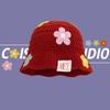 Crochet Flower Knitted Hat Korean Style Bucket Hat Cute Beanies Hat  Girls