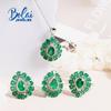 2023 New 925 Sterling Silver Pendant Earring Ring Nautral Green Agate Fine Jewelry for Women Wife Birthday Party Gift