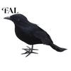 Black Bird Party Favors Realistic Crow Halloween Decor, Lifelike Feathered Raven Figurine Prop Crows for Haunted House, Artificial Ornament