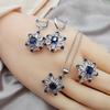 Fashion Accessories Ladder Diamond Zircon Necklace Earrings Bracelet Three Piece Set