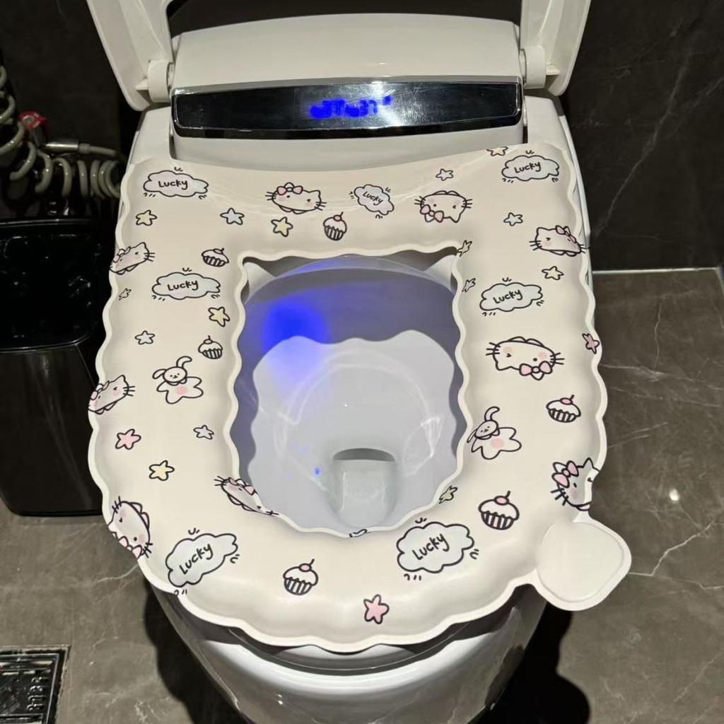 Утолщенная новая подушка для сиденья унитаза, универсальная для всех сезонов, бытовой ЕВА унитаз, милая водонепроницаемая самоклеящаяся, моющаяся