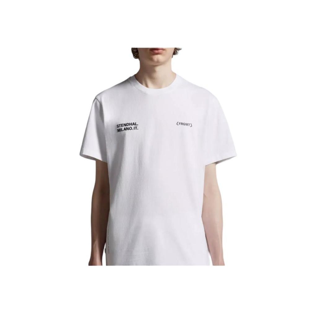 Moncler X Frgmt Collaboration Ss23 Logo Short Sleeve T-Shirt Unisex Tops White I209U8C00002M3265001