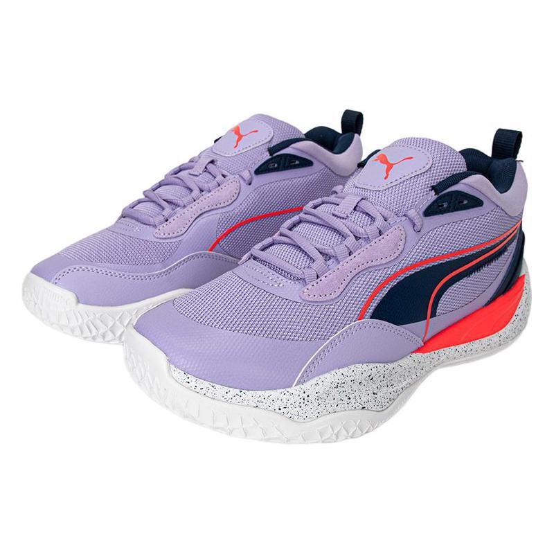PUMA Playmaker Men's Low Top Basketball Shoes Purple White Red 377576-04