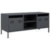 VidaXL TV Cabinet Anthracite 101.5x39x43.5 Cm Cold-rolled Steel, TV Stand, TV Sideboard, Hi-fi Cabinet, TV Bench, Cabinet In 851300