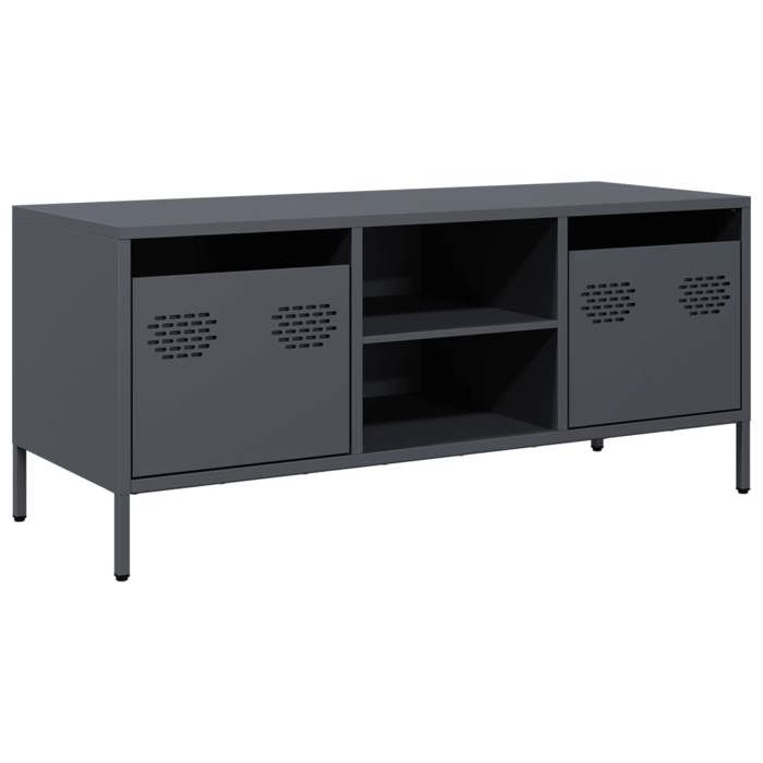 VidaXL TV Cabinet Anthracite 101.5x39x43.5 Cm Cold-rolled Steel, TV Stand, TV Sideboard, Hi-fi Cabinet, TV Bench, Cabinet In 851300