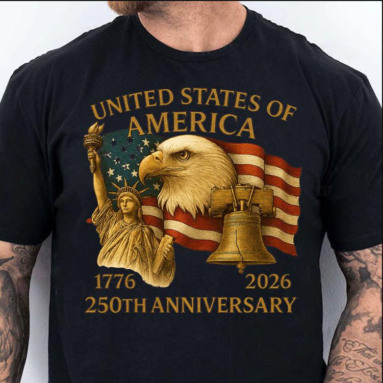 America 250 Years Of Freedom Anniversary Graphic T Shirt
