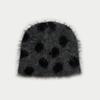 Korean Ins Wool Blended Jacquard Polka Dot Knitted Hat Autumn and Winter Fleece Pullover Ear Protection Beanie Caps for Women