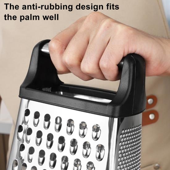 Cheese Grater with Container 4 Sides Box Grater for Vegetable Ginger Cutter Handheld Kitchen Food Shredder for Cheese Zest Veggies