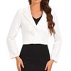 Allegra K Женский укороченный пиджак с лацканами, длинными рукавами, однотонный, повседневный, офисный, для поездок на работу, белый, размер M