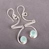 Aqua Chalcedony Silver Gemstone Jewelry, 925 Sterling Silver Earrings, Handmade Intuition Jewelry For Women