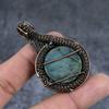 Лабрадорит Ручная работа Медная проволока Обертка Ювелирный кулон 2,36" i1R24