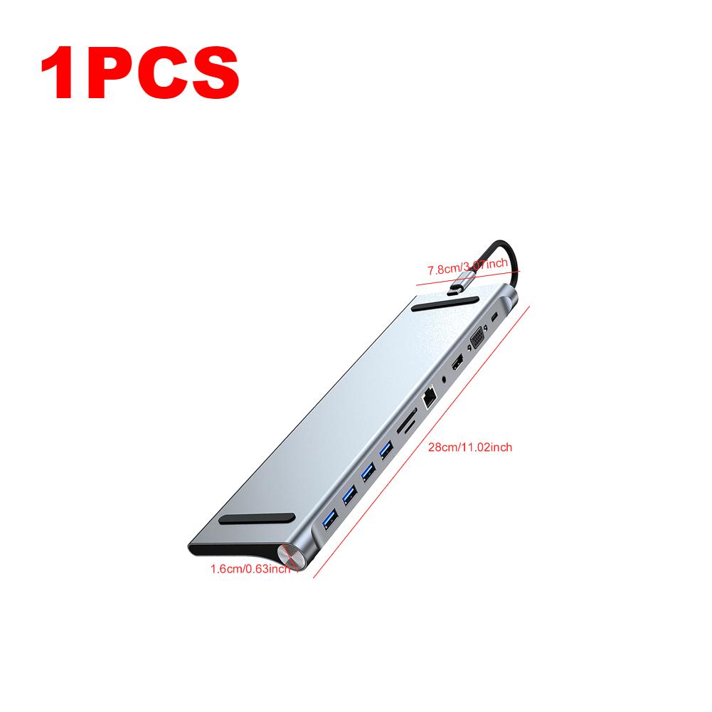 Док-станция USB C 11 в 1 Адаптер для ноутбука Картридер SD TF 4K HDMI-совместимый Для MacBook Pro/Air Dell HP Surface Lenovo ASUS