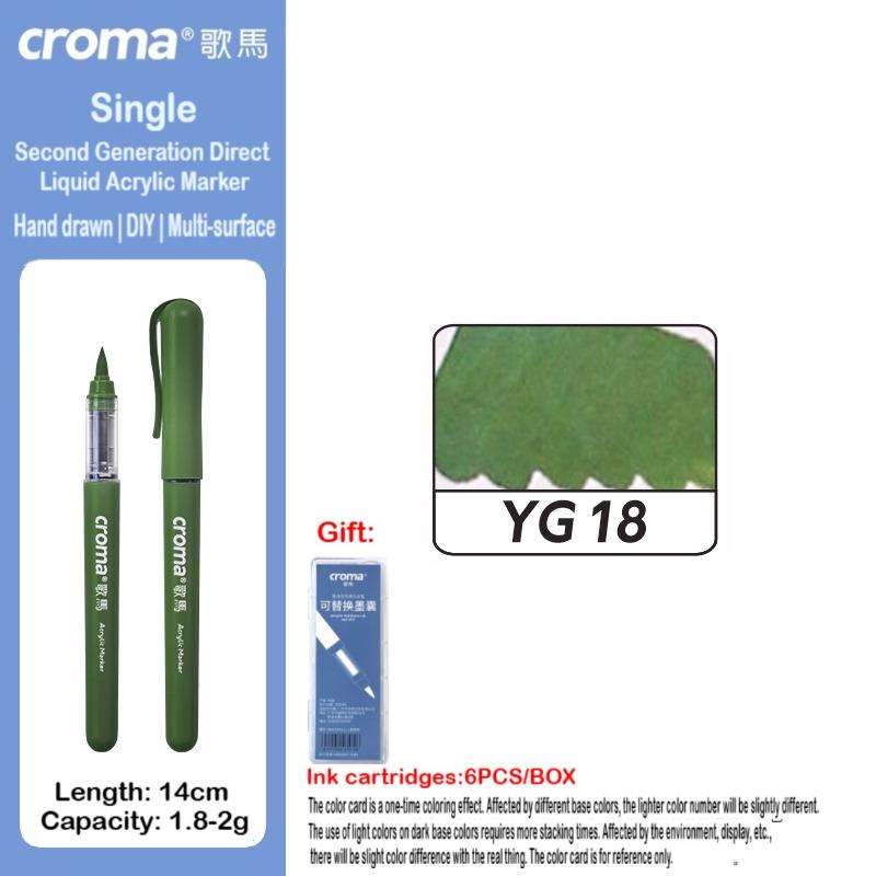 Набор многоразовых акриловых маркеров Croma 160/1 Colors с мягким наконечником, смываемые акварельные кисти, школьные принадлежности