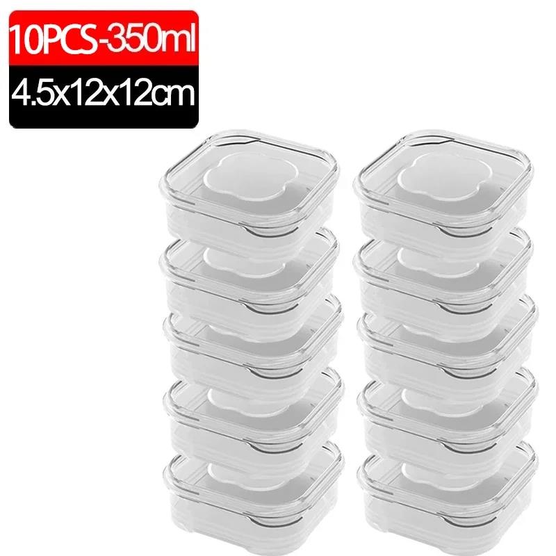 1/10PC Small Food Preservation Boxes Refrigerator Frozen Meat Vegetable Fresh-Keeping Box Transparent Kitchen Sealed Storage Box 2