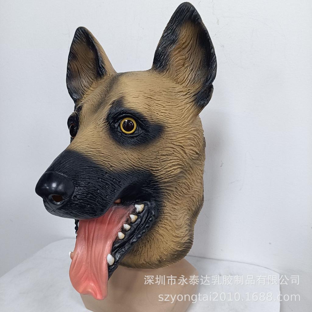 Husky latex mask Police dog animal costume for Halloween cosplay Horror Funny Headgear German Shepherd