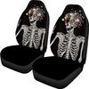 Sugar Skulls Purple Car Seat Covers Pack Of 2 Universal Front Seat Protective Cover Four Seasons Seat Cushion Cover Halloween