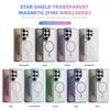Metal Lens Frame Clear Phone Case For Samsung S25 Plus S24 FE S23 Ultra A16 A56 A36 A55 A15 Soft Edge Shockproof Wireless Charge Magnetic Back Cover
