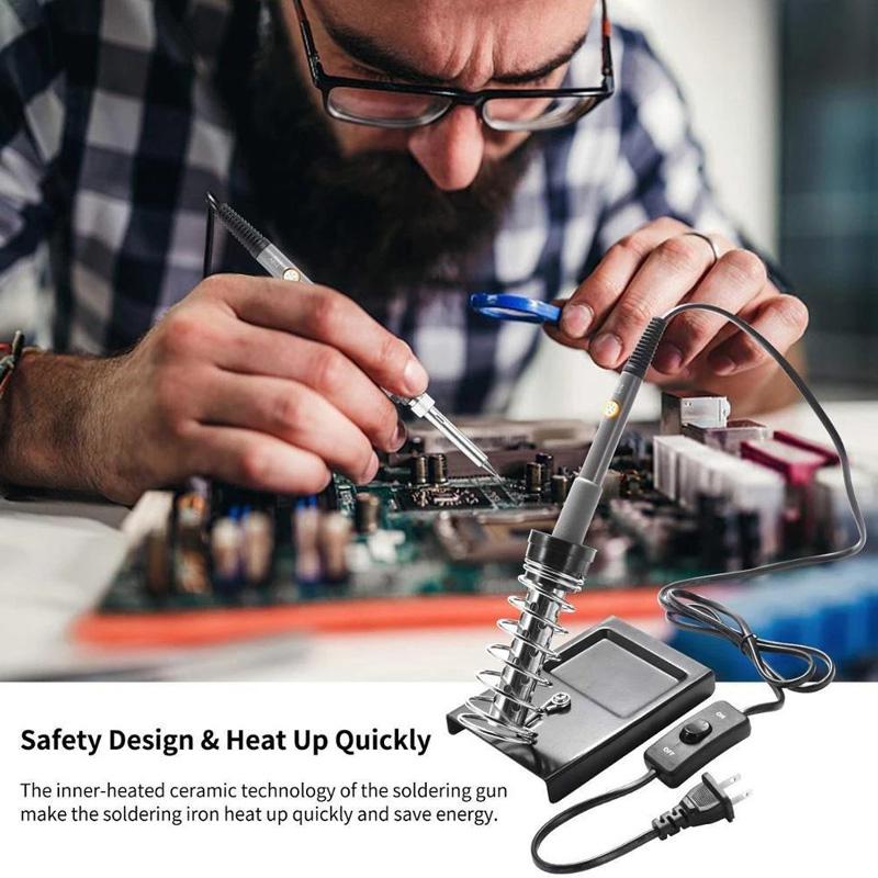 Электрический паяльник с регулируемой температурой, переключатель 60 Вт, 220 В, 110 В, сварочный инструмент для ремонта мобильных телефонов, жало паяльника 900 м