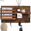 Creative Wooden Wall-mounted Shelf Multifunctional Key Coat Hook Living Room Wall Storage Rack Home Pendant Shelves