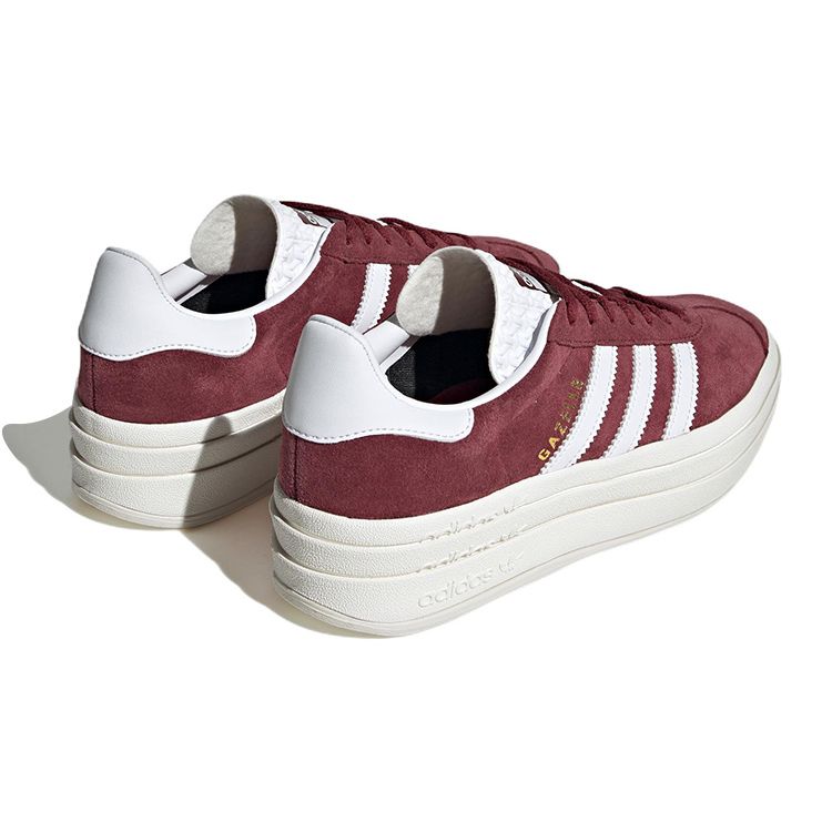 adidas Gazelle Bold Shadow Red White женские кроссовки Cloud-White Core-White HQ6892