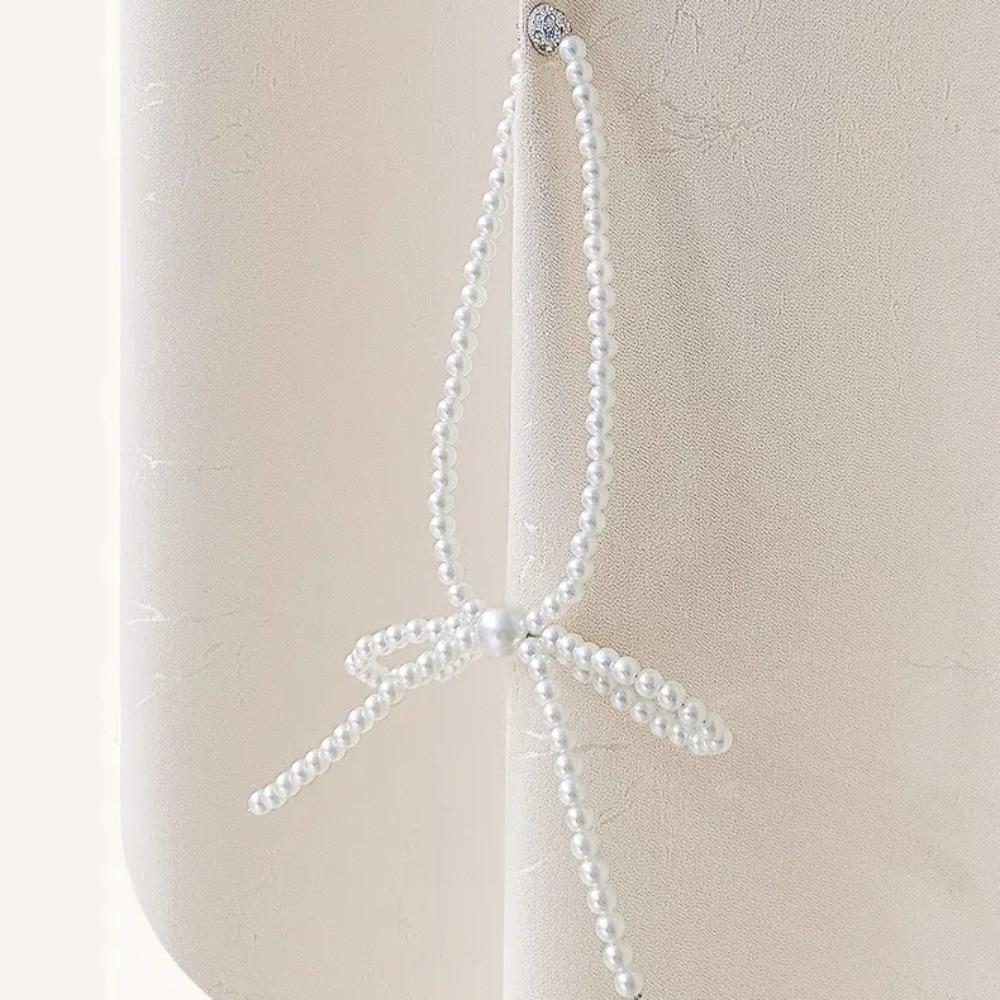 2pcs Pearl Bow Curtain Tieback Faux Pearl Pearl Magnetic Buckle Magnetic Curtain Strap Living Room