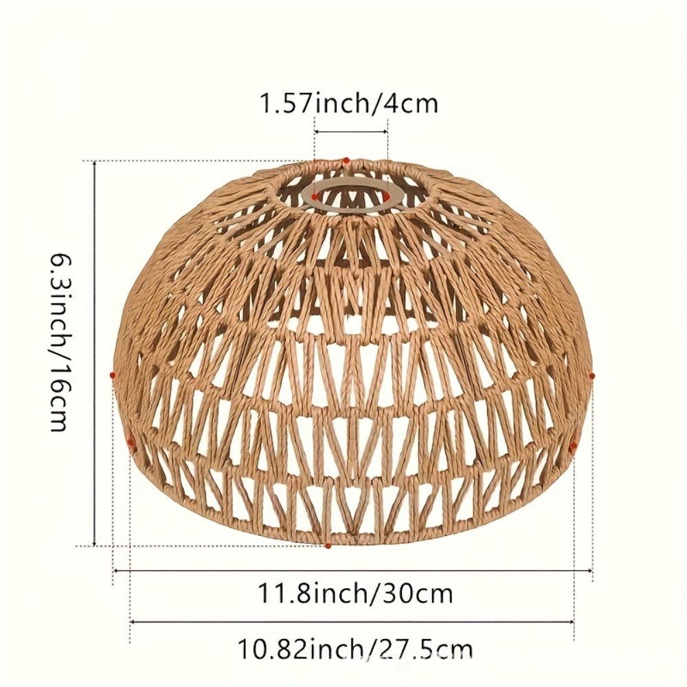 Weaving Design Woven Lampshade Hanging Light Fixture Vintage Lampshade Vintage Style Cane Inspired Light Fixture Home Decoration