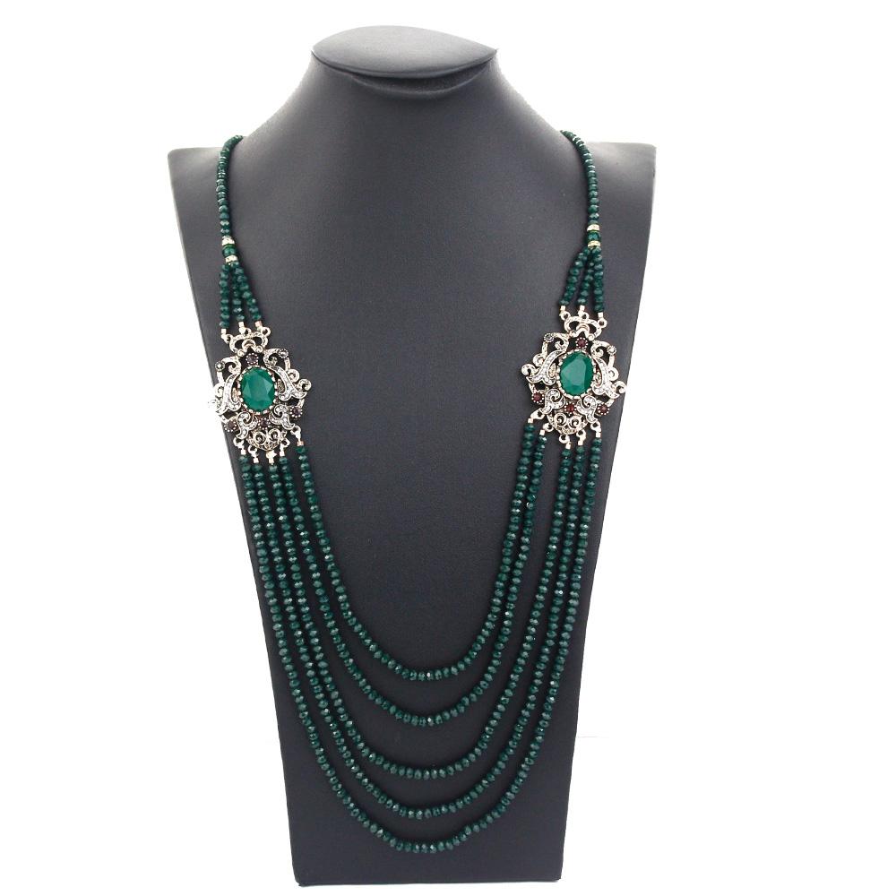 Винтажные ювелирные изделия из Алжира, Марокко, многослойная цепочка из бусин, ожерелье для женщин, натуральный камень, турецкая свадебная бижутерия для невесты