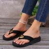 Fashion 2025 Heart Shape Flip Flops for Women Concise Thick Sole Wedges Slippers Female Outer Wear Beach Soft Bottom Sandals Ladies