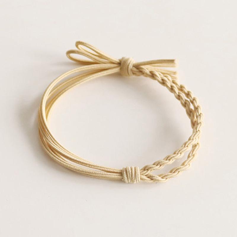 Hand-Woven Bow Head Rope Female Simple Temperament Elegant Hair Tie Gift For Girlfriends