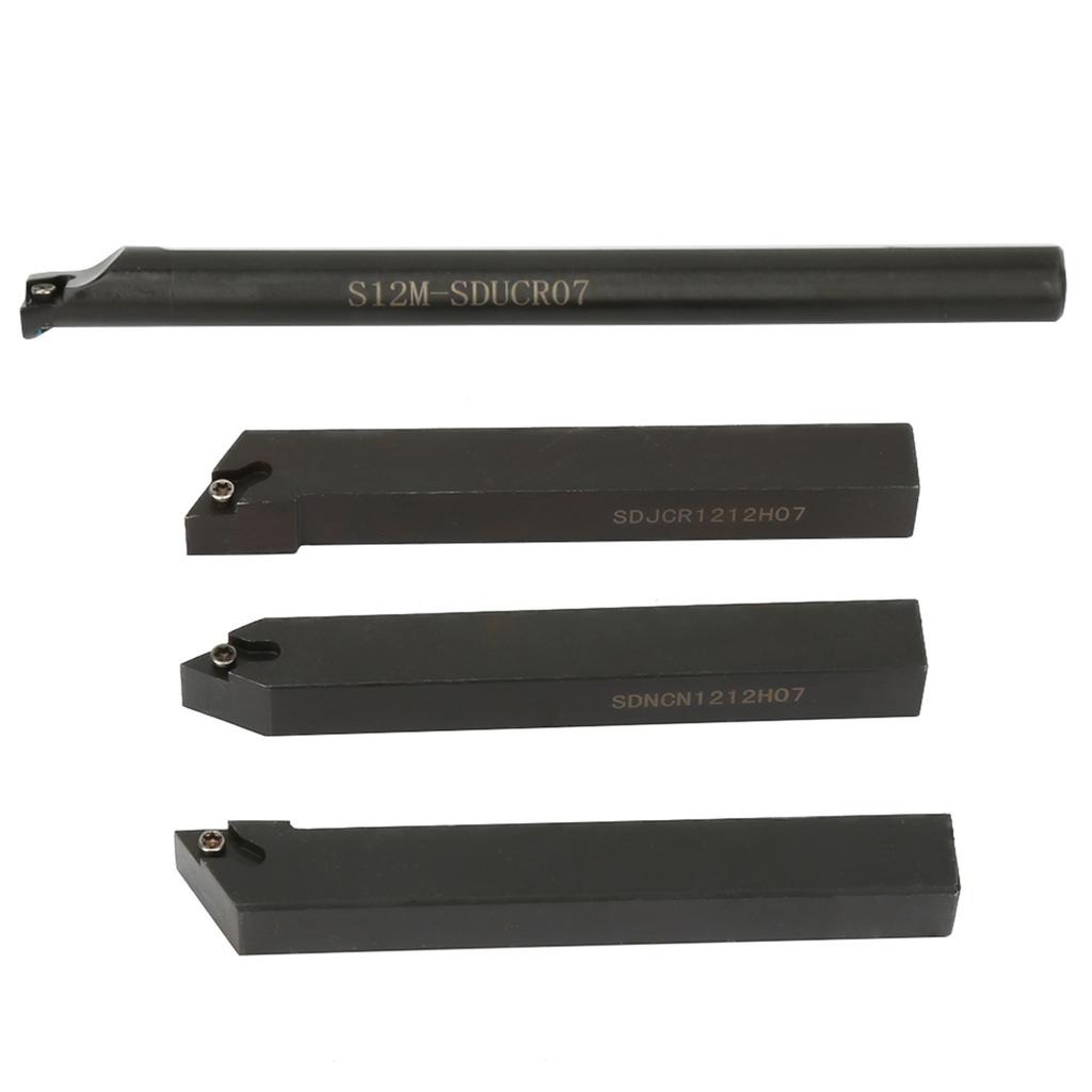 10pcs DCMT070204 Carbide Inserts Blades 4Pcs 12mm Straight Shank Boring Bar 4Pcs Wrench