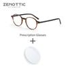 ZENOTTIC Fashion Round Prescription Eyeglasses Acetate Progressive Optical Eyewear For Women Men Anti Blue Light Myopia Glasses