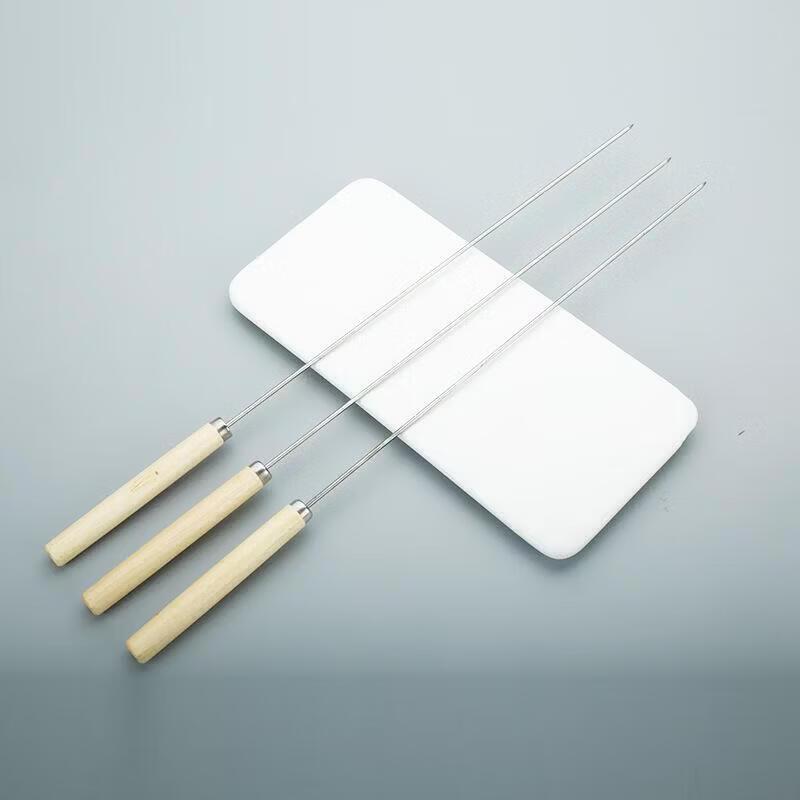 ZLIII Wooden Handle Stainless Steel BBQ Skewers