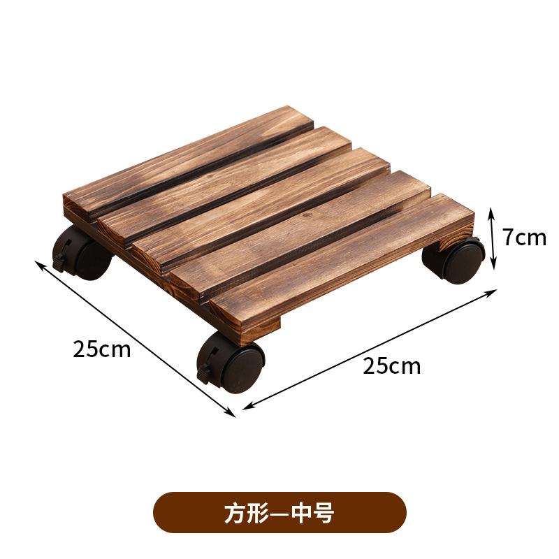 Подставка на колесиках для горшков из массива дерева, поднос для растений, полка, подставка для бонсай, круглая, деревянная подставка для цветочных горшков